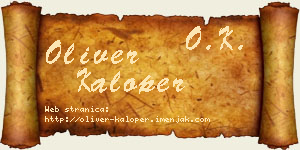 Oliver Kaloper vizit kartica